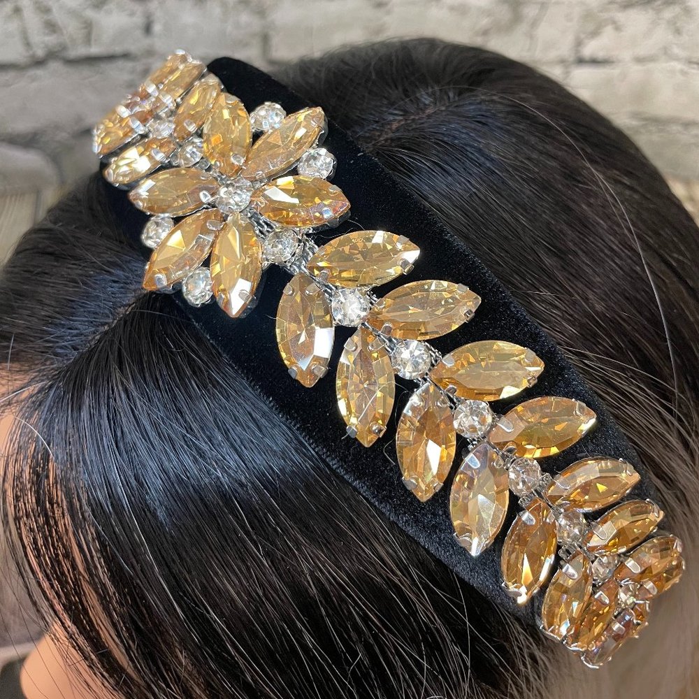Topaz chunk rhinestone headband NEW